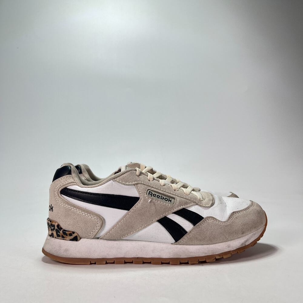 Reebok Classic AZ Chalk Beige Leopard Print Low Top Casual Sneakers Women's Sz 7